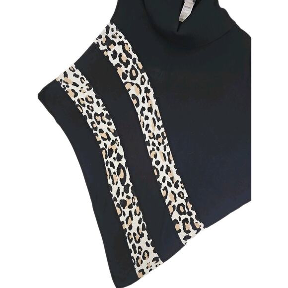 Chico's ~Woman L/XL~ Black Poncho Asymmetric Top Lagenlook Artsy Boho Turtleneck - Picture 9 of 16